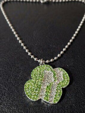 New rhinestone Girls Scout bead ball chain necklace